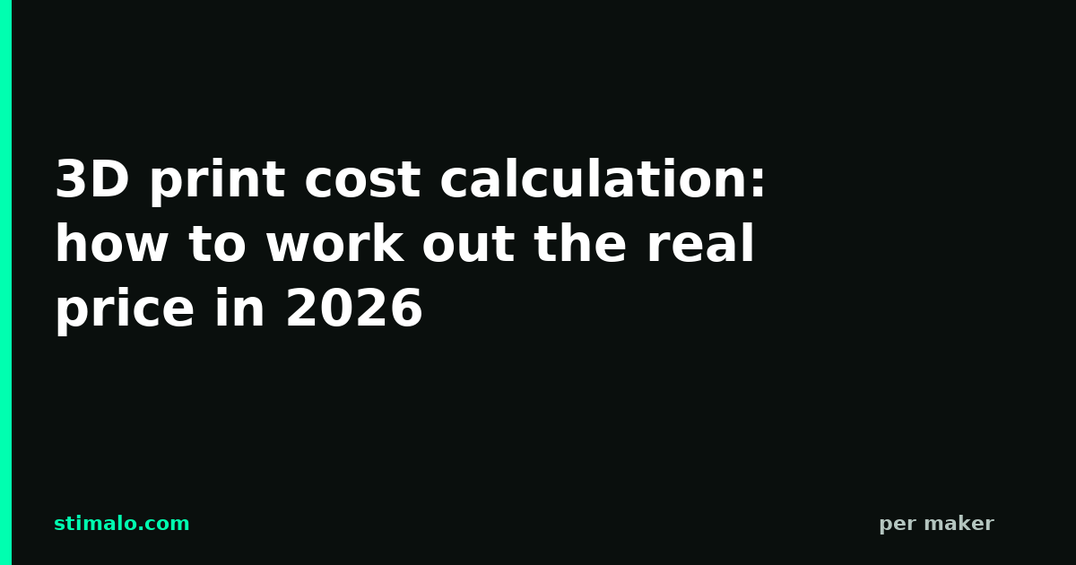 3D print cost calculation: how to work out the real price in 2026