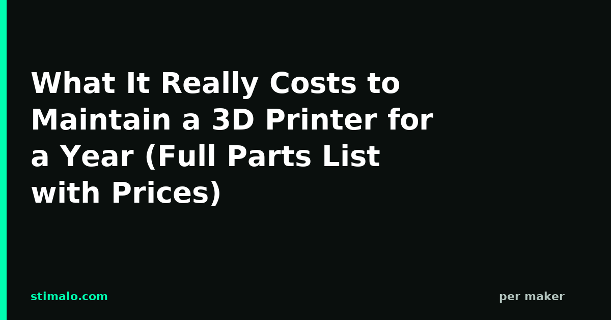 What It Really Costs to Maintain a 3D Printer for a Year (Full Parts List with Prices)