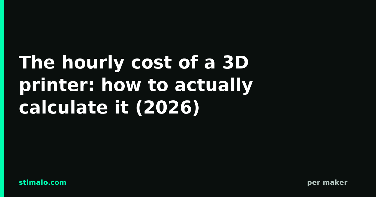 The hourly cost of a 3D printer: how to actually calculate it (2026)
