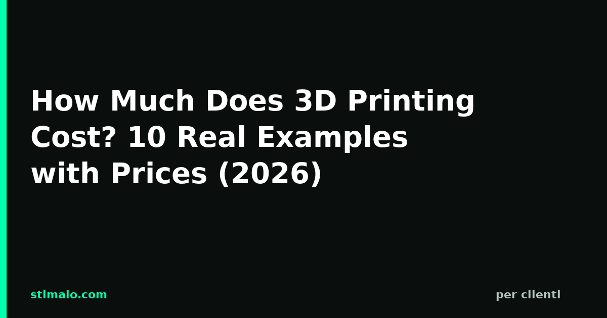 How Much Does 3D Printing Cost? 10 Real Examples with Prices (2026)